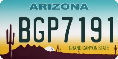 AZ license plate BGP7191