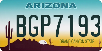AZ license plate BGP7193