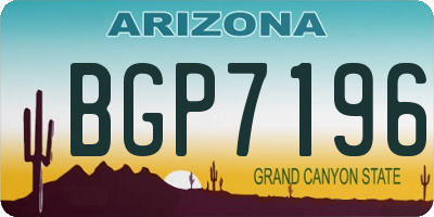 AZ license plate BGP7196