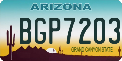 AZ license plate BGP7203