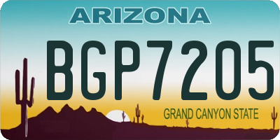 AZ license plate BGP7205