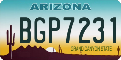 AZ license plate BGP7231