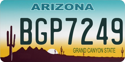 AZ license plate BGP7249