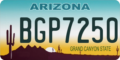 AZ license plate BGP7250