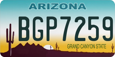AZ license plate BGP7259