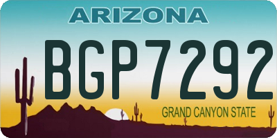 AZ license plate BGP7292