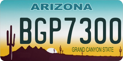 AZ license plate BGP7300