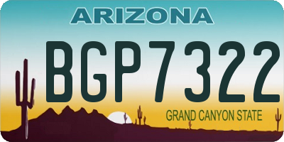 AZ license plate BGP7322