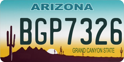 AZ license plate BGP7326