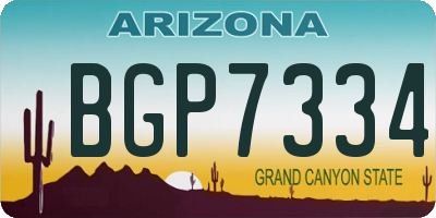 AZ license plate BGP7334