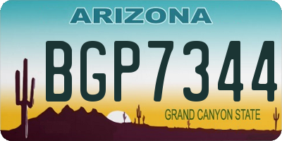 AZ license plate BGP7344