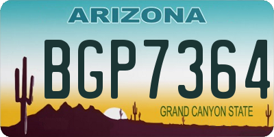 AZ license plate BGP7364