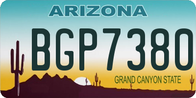 AZ license plate BGP7380
