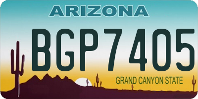 AZ license plate BGP7405