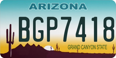 AZ license plate BGP7418