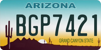AZ license plate BGP7421