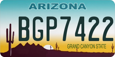 AZ license plate BGP7422