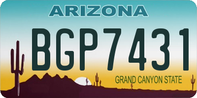 AZ license plate BGP7431