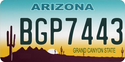 AZ license plate BGP7443