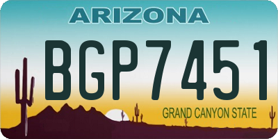 AZ license plate BGP7451