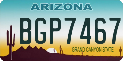 AZ license plate BGP7467