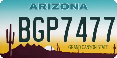 AZ license plate BGP7477