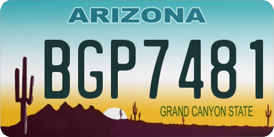 AZ license plate BGP7481
