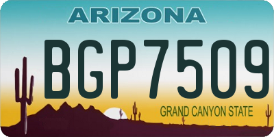 AZ license plate BGP7509