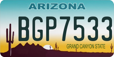 AZ license plate BGP7533