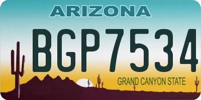AZ license plate BGP7534