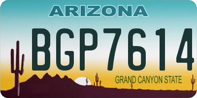 AZ license plate BGP7614