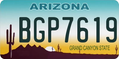 AZ license plate BGP7619