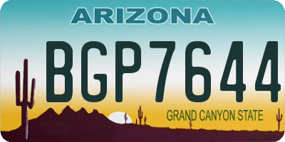 AZ license plate BGP7644