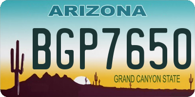 AZ license plate BGP7650