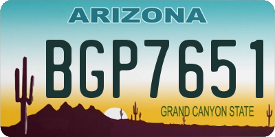 AZ license plate BGP7651