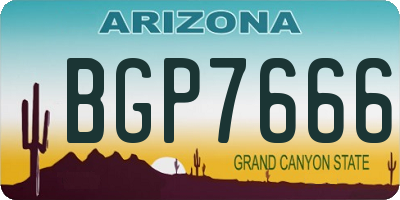 AZ license plate BGP7666