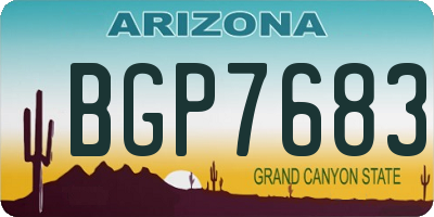 AZ license plate BGP7683