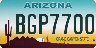 AZ license plate BGP7700