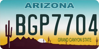 AZ license plate BGP7704