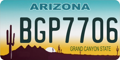 AZ license plate BGP7706