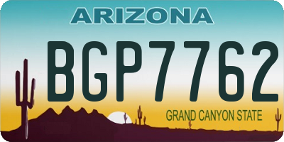 AZ license plate BGP7762