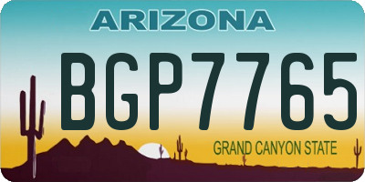 AZ license plate BGP7765