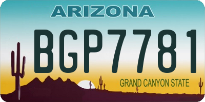 AZ license plate BGP7781