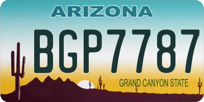 AZ license plate BGP7787