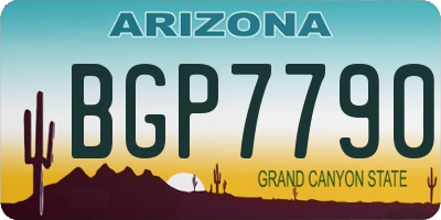 AZ license plate BGP7790