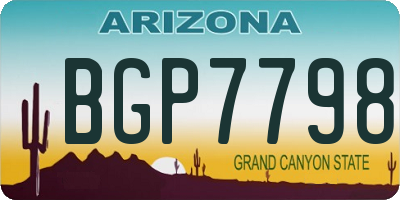 AZ license plate BGP7798