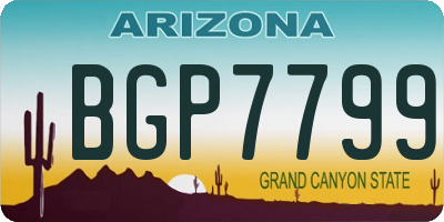 AZ license plate BGP7799