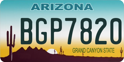 AZ license plate BGP7820