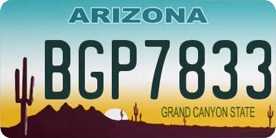 AZ license plate BGP7833