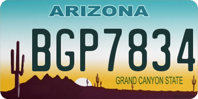 AZ license plate BGP7834